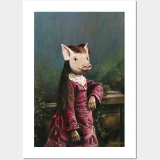 Victorian Piglet Girl Posters and Art